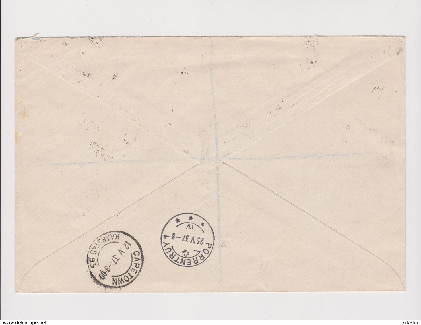 SOUTH AFRICA  1937 Registered Airmail Cover To Switzerland - Luftpost