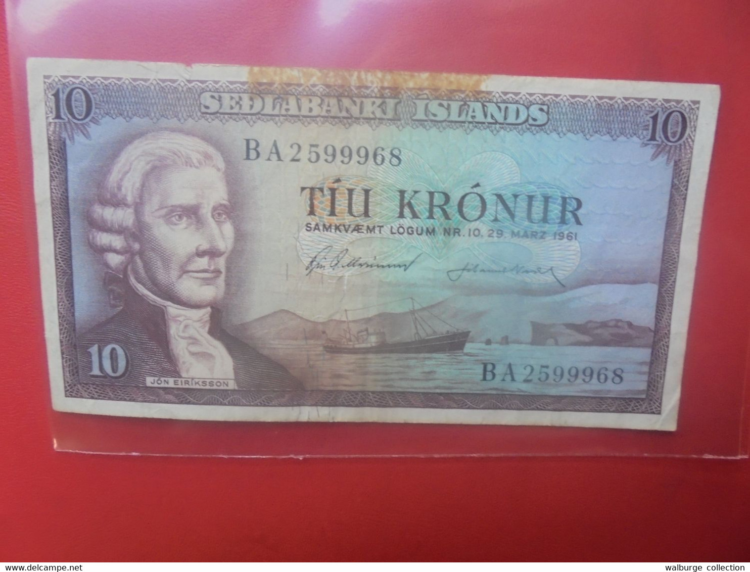 ISLANDE 10 KRONUR 1961 Circuler  (B.24) - Islande