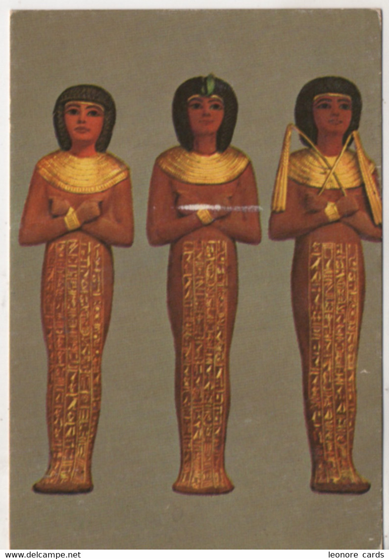 260821-Egypte.Gilded Cedar Wood Ushabtis - Musées