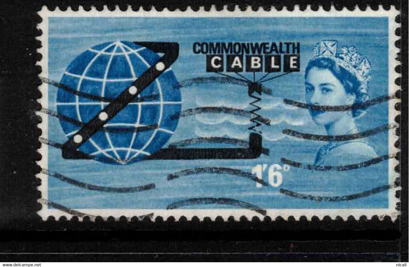 GB 1963 1/6 Commonwealth Cable Flaw SG 645 U #ARP1 - Varietà, Errori & Curiosità