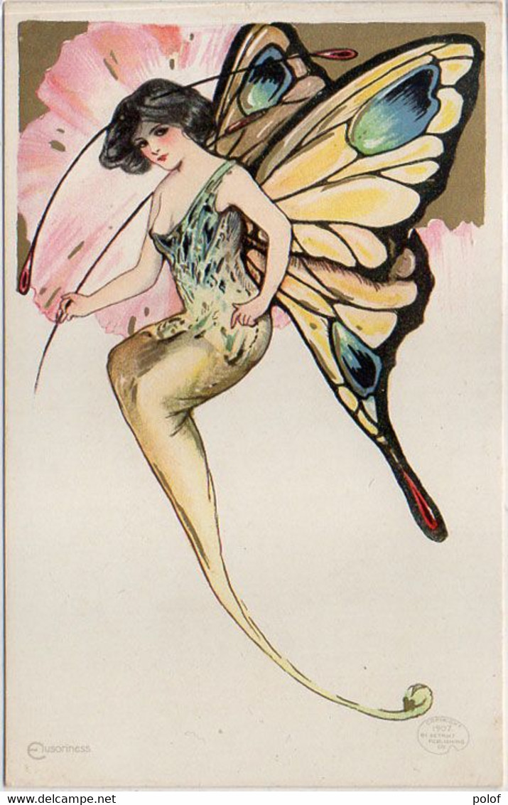 SCHMUCKER Samuel - Art Nouveau - Surréalisme - Femme Papillon - Elusoriness  ( 8015 ASO) - 1900-1949