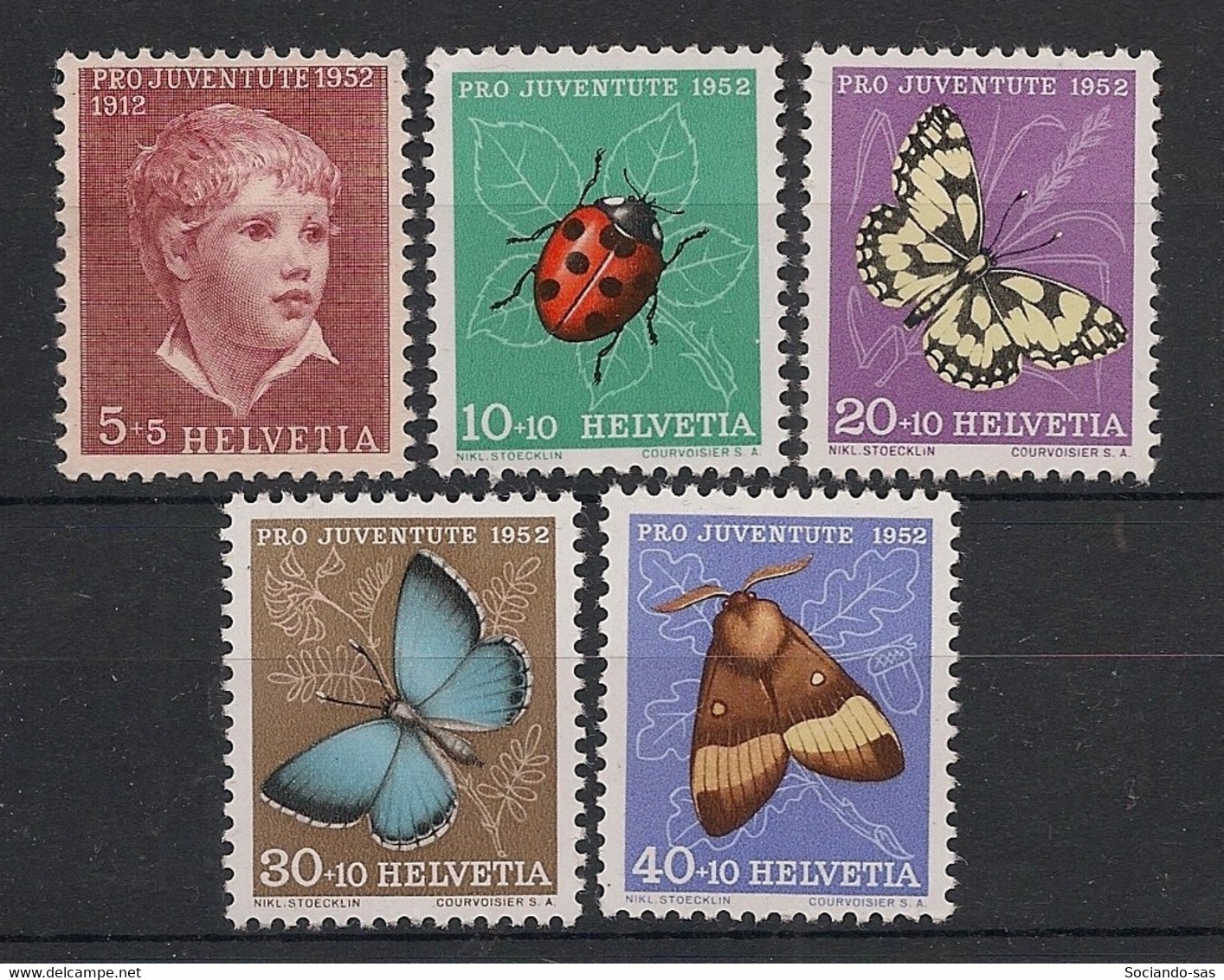 Suisse - 1952 - N°Mi. 575 à 579 - Papillon / Butterfly - Neuf Luxe ** / MNH / Postfrisch - Butterflies