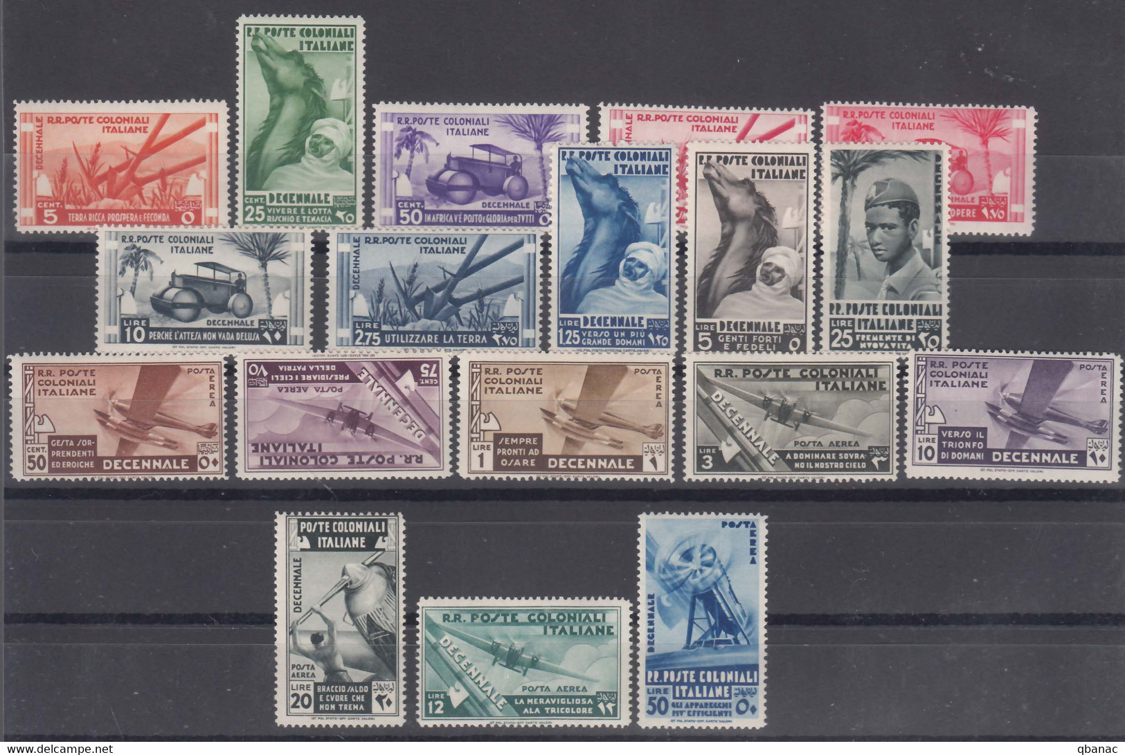 Italy Colonies General Issues, 1933 Mi#53-70, Sassone#32-41 And Posta Aerea Sassone#A22-A29 Mint Hinged - Amtliche Ausgaben