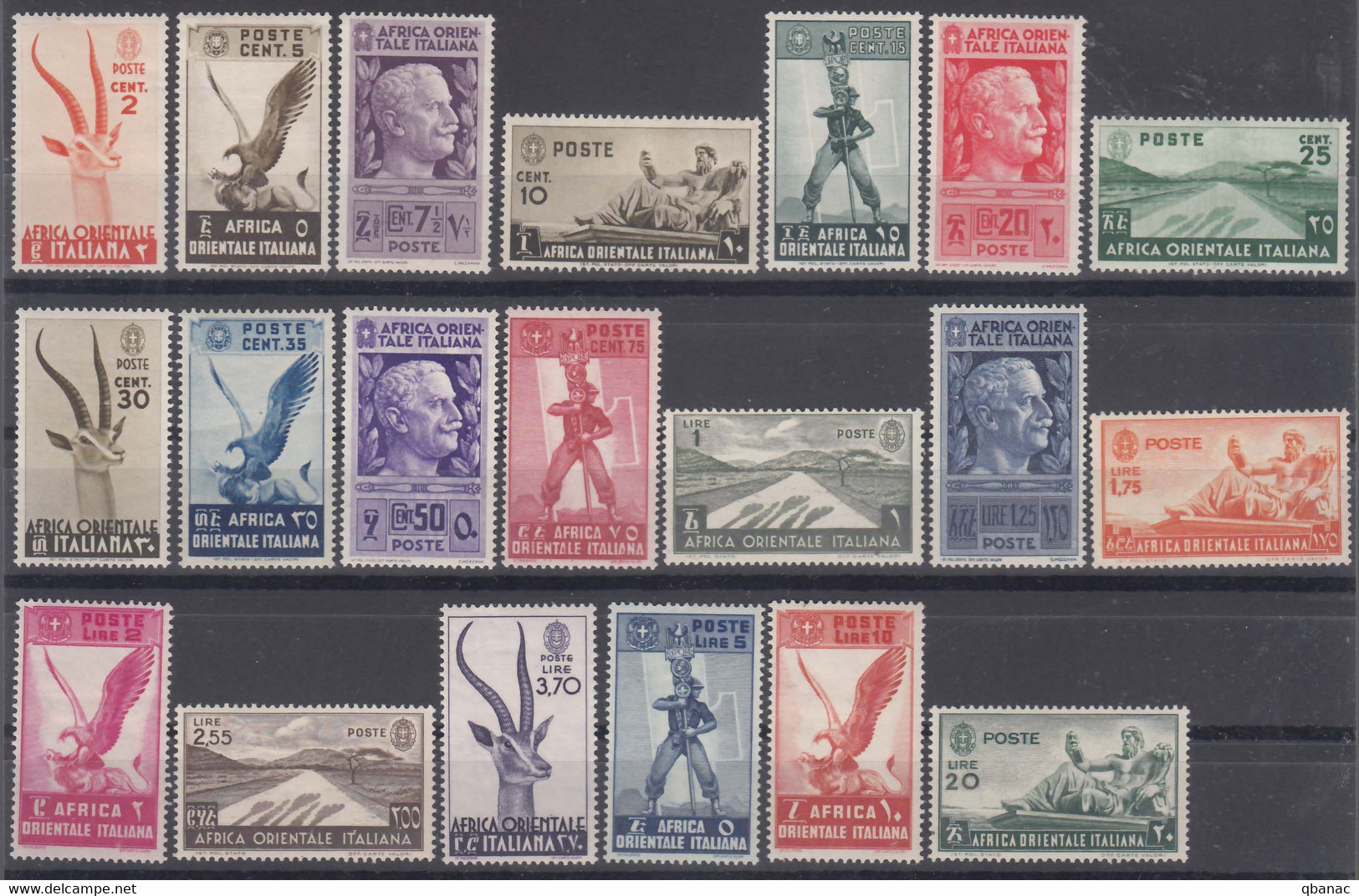 Italy Colonies East Africa 1938 Sassone#1-20 Mint Hinged - Afrique Orientale Italienne