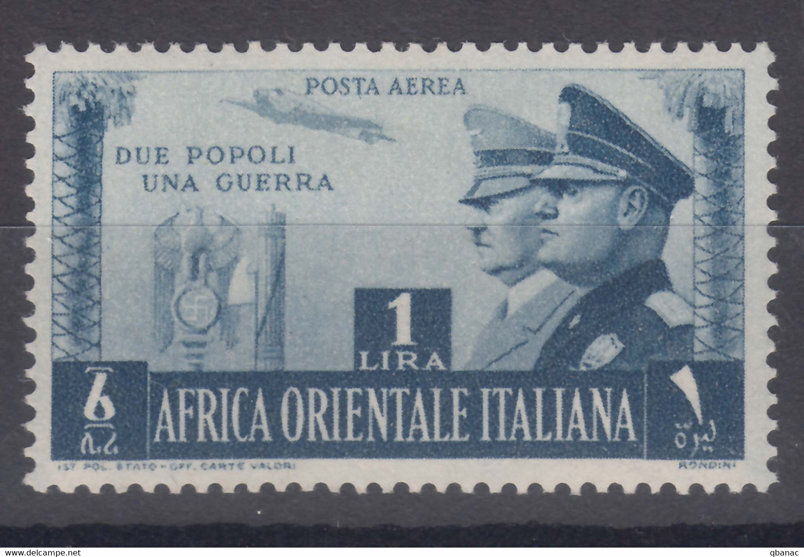 Italy Colonies East Africa 1941 Posta Aerea Sassone#A20 Mint Hinged - Africa Orientale Italiana