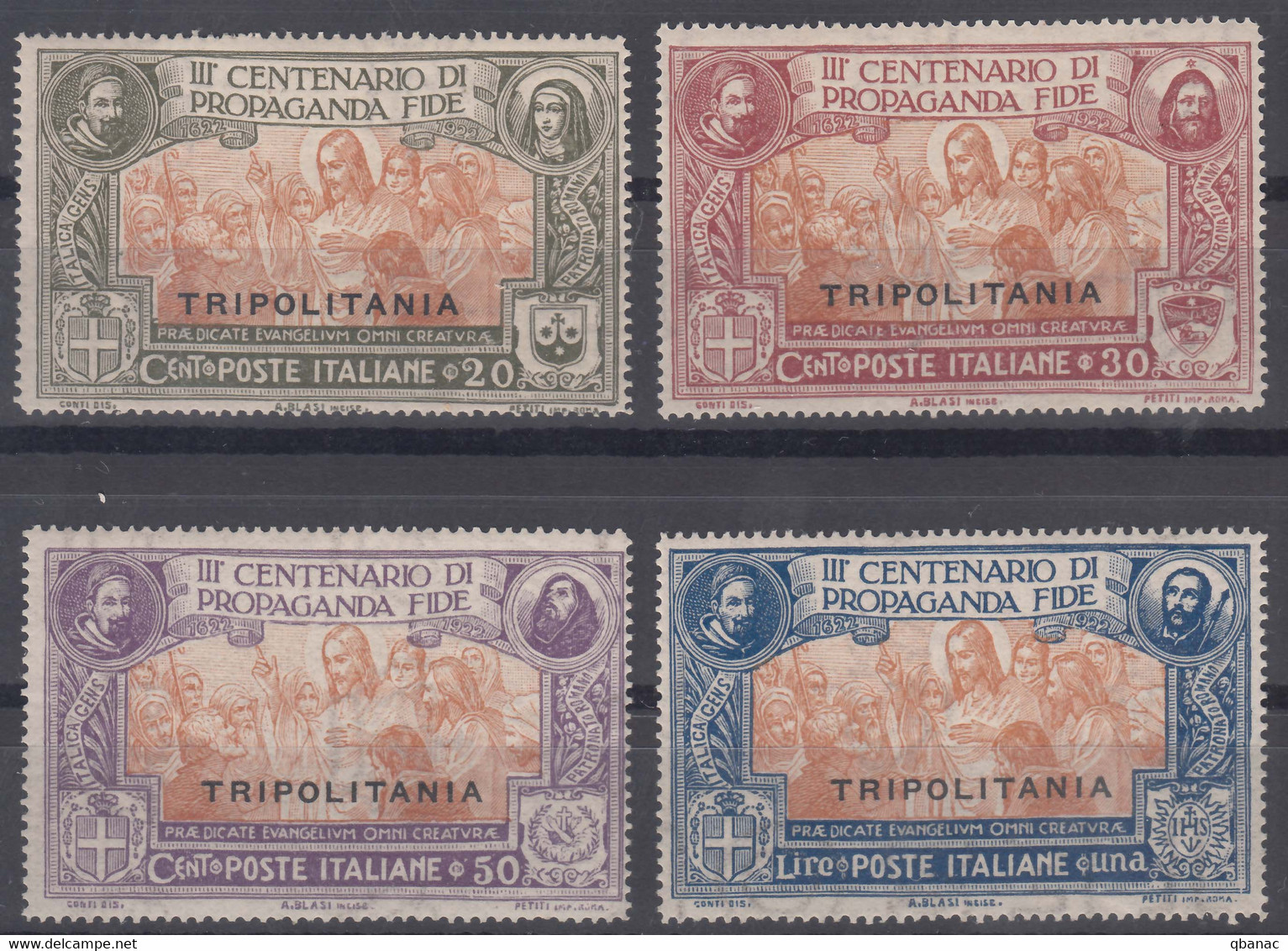 Italy Colonies Tripolitania 1923 Sassone#1-4 Mint Hinged, Almost Nh - Tripolitania