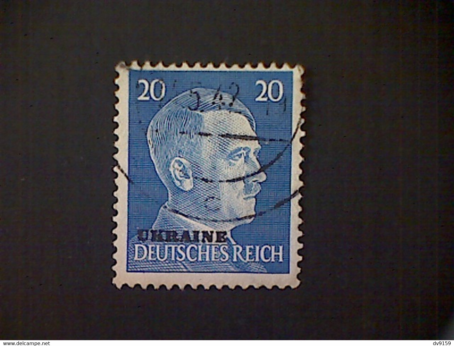 Russia, Scott #N53, Used (o), 1941, Hitler Overprint Ukraine, 20pf, Blue - 1941-43 Deutsche Besatzung