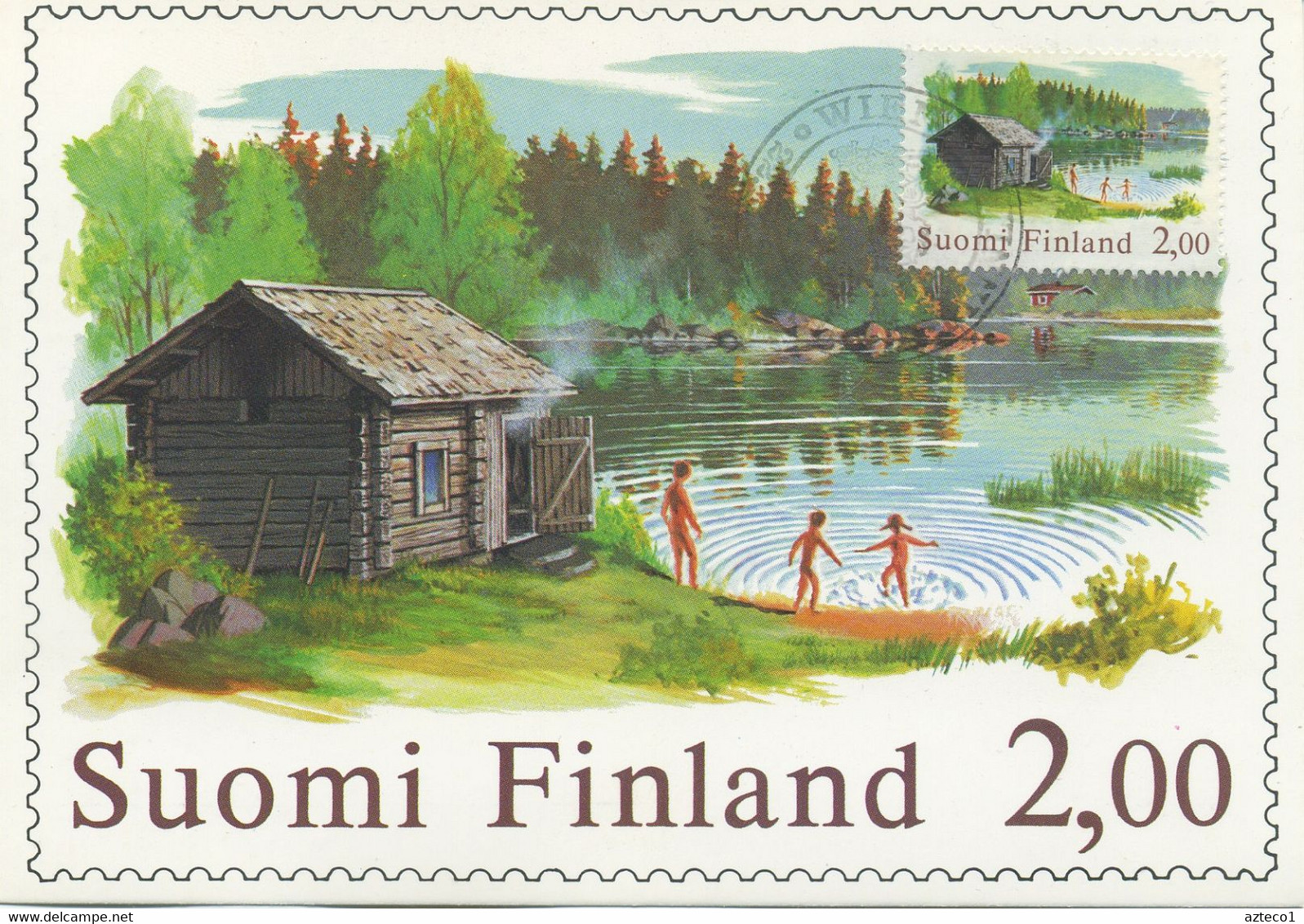 FINLANDIA - MAXIMUM CARD  1977 - VECCHIA SAUNA FINLANDESE - SPECIAL CANCEL - Maximumkaarten