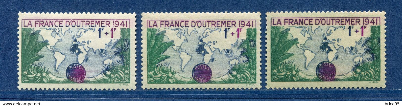 ⭐ France - Variété - YT N° 503 - Couleurs - Pétouille - Neuf Sans Charnière - 1941 ⭐ - Unused Stamps