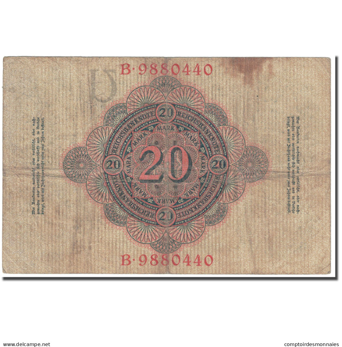 Billet, Allemagne, 20 Mark, 1910, 1910-04-21, KM:40b, TB - 20 Mark