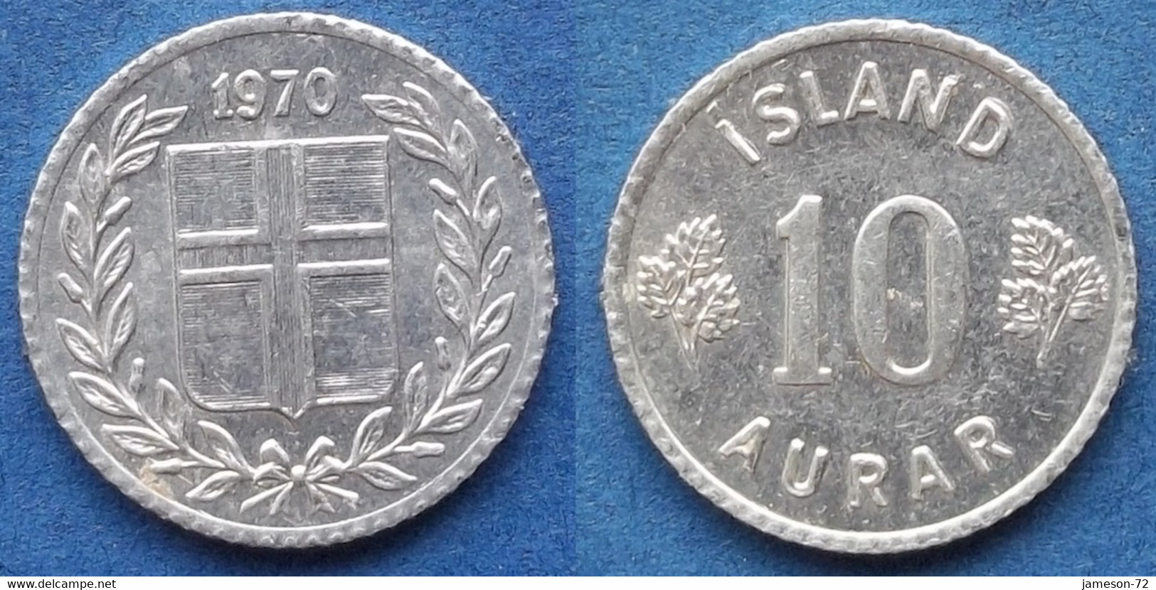 ICELAND - 10 Aurar 1970 KM# 10a Republic (1944) - Edelweiss Coins - Islandia