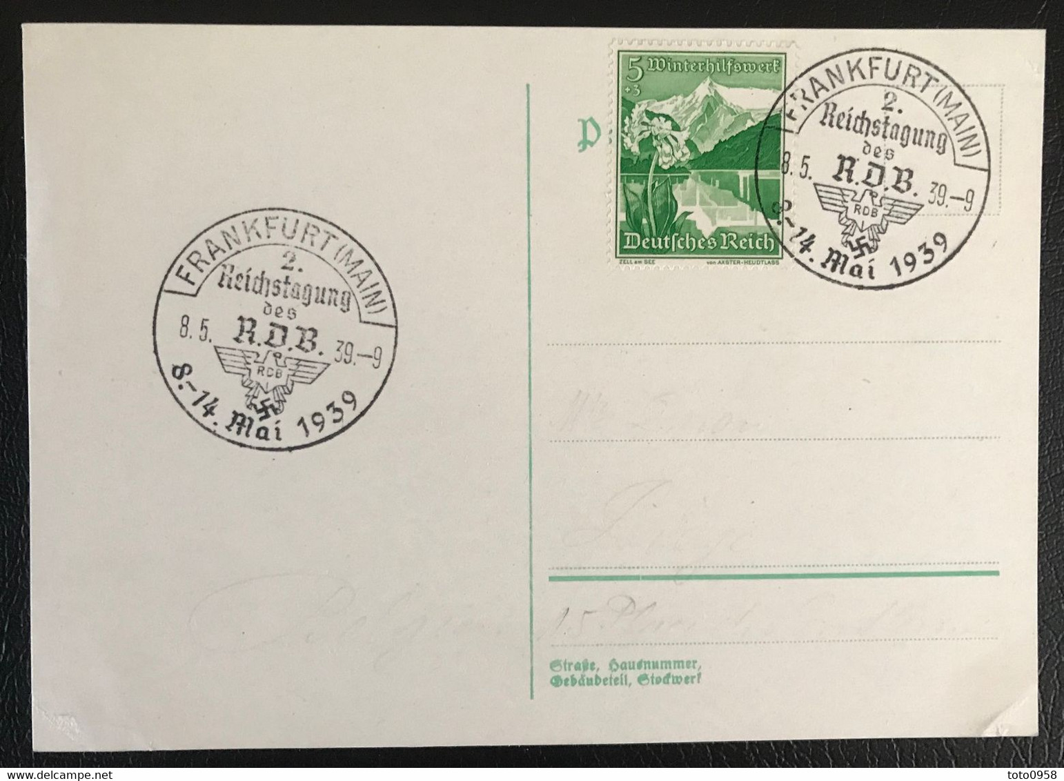 Deutsche Reich 1939 Postkarte Special Stempel Propaganda Frankfurt - Brieven En Documenten