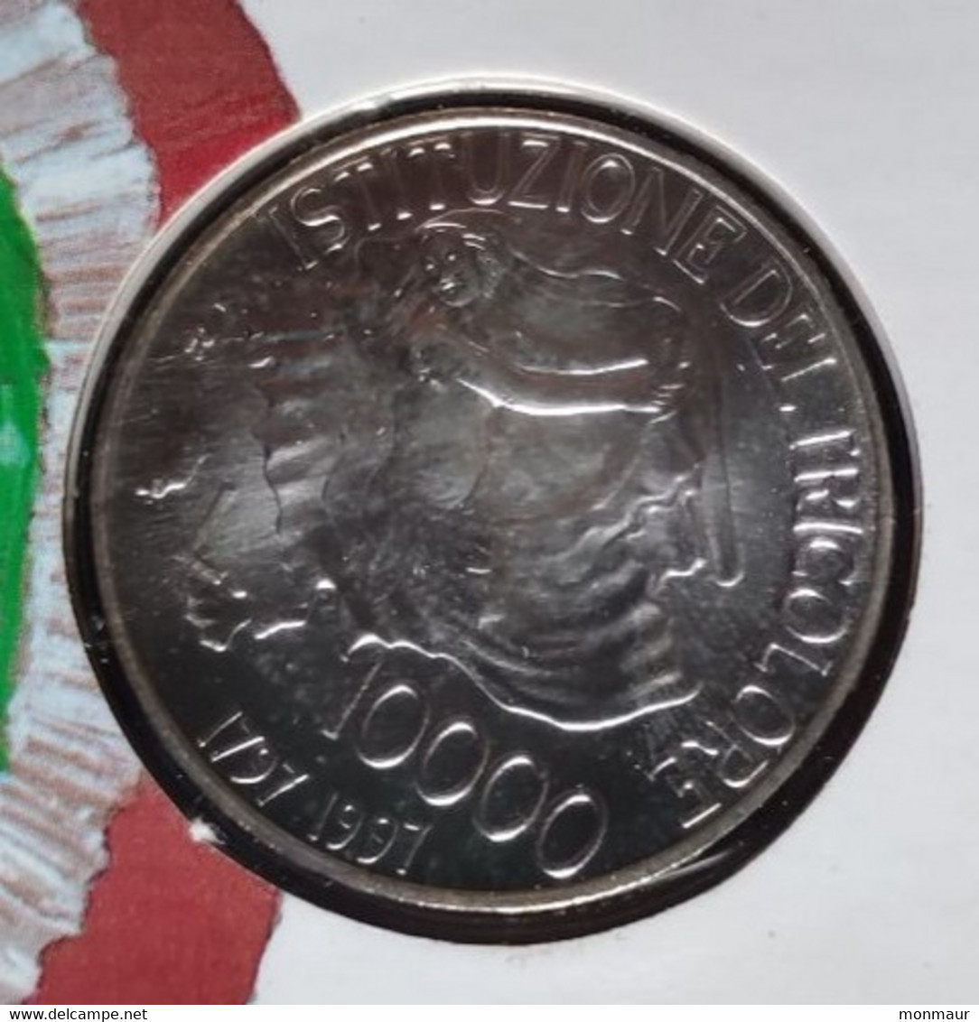 ITALIA 1997  200° ANNIVERSARIO DEL TRICOLORE LIRE 10000 - Herdenking