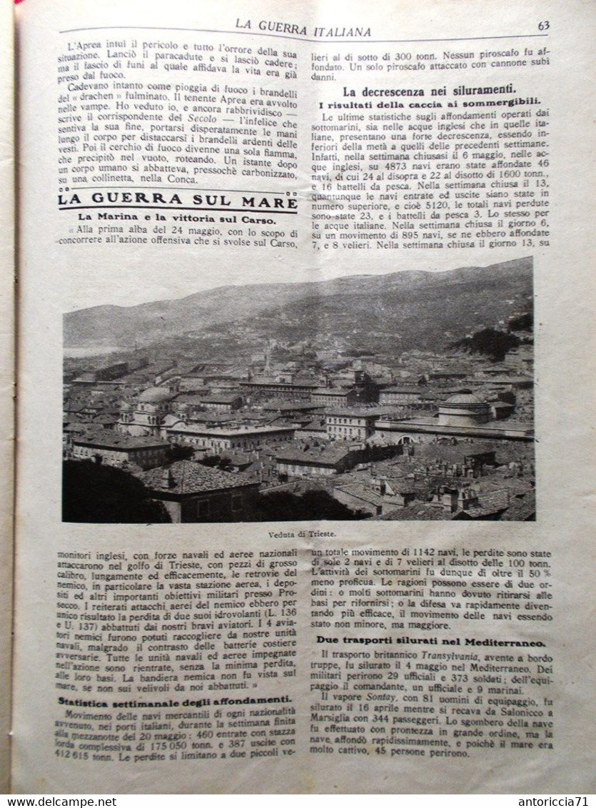 La Guerra Italiana 3 Giugno 1917 WW1 Cucco Rubbia Dogna Trieste Pasubio Michele - Weltkrieg 1914-18