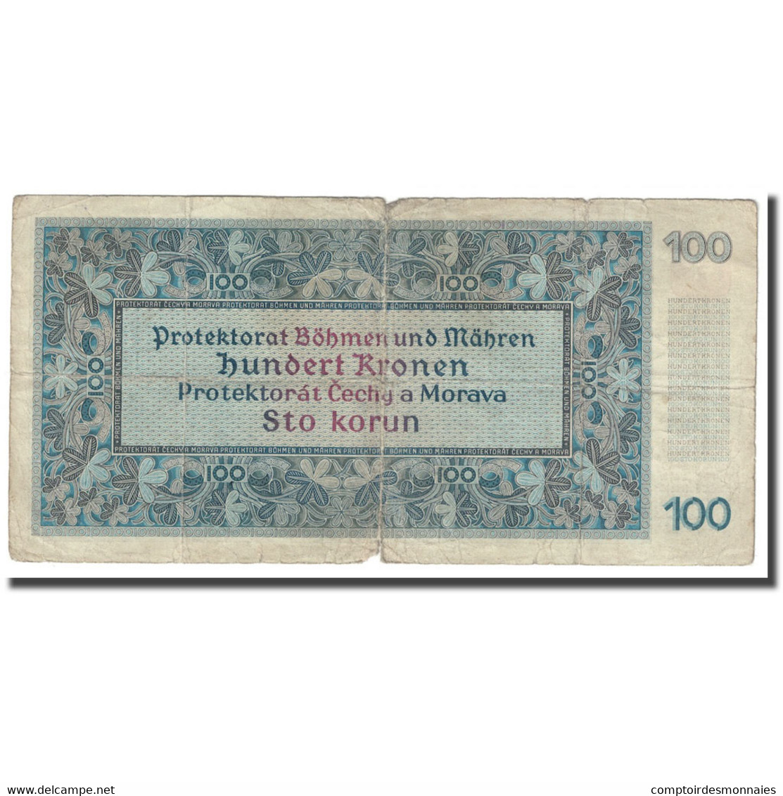 Billet, Bohemia And Moravia, 100 Korun, 1940, KM:7a, B - 1 Mark