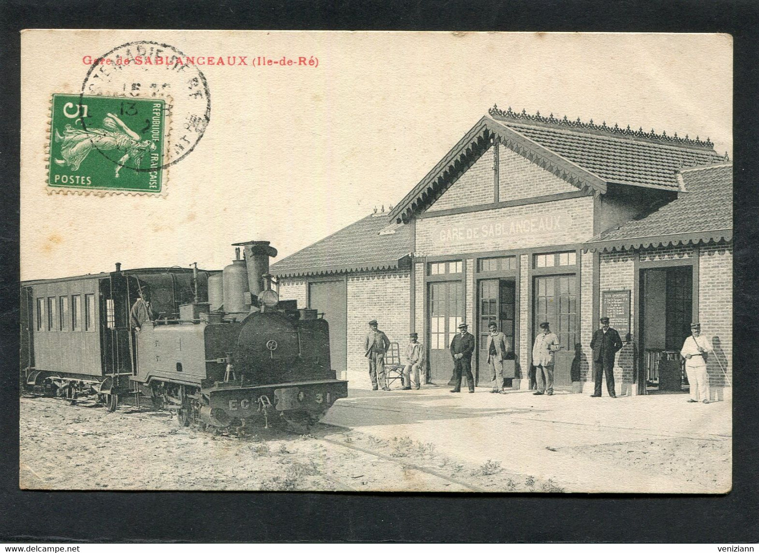 CPA - La Gare De SABLANCEAUX - Les Quais, Les Voies - Train En Gare, Animé - Ile De Ré