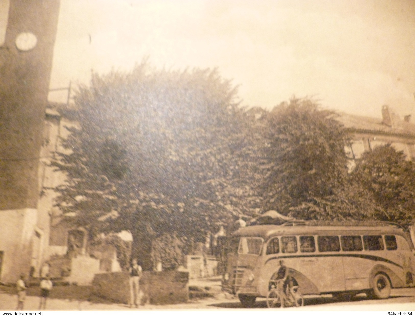 CPA 34 Hérault  Le Caylar Place De L'Horloge Autobus - Other & Unclassified