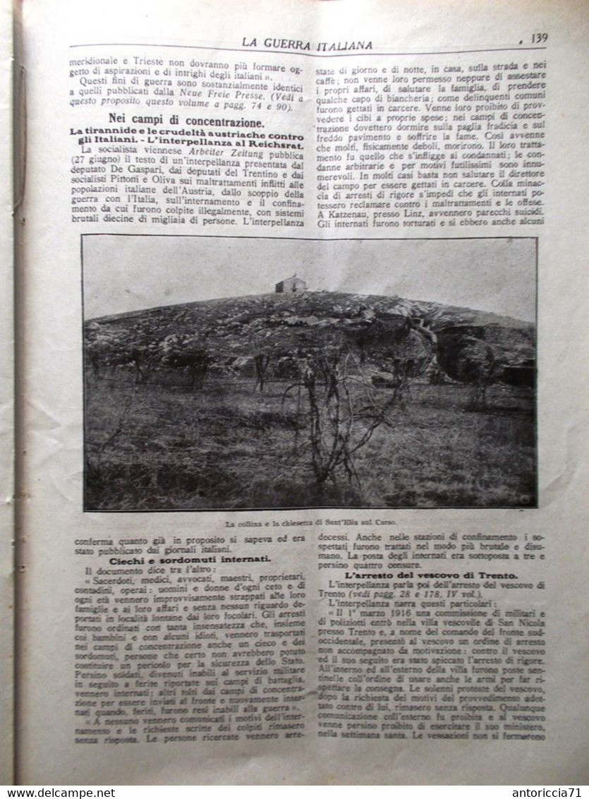 La Guerra Italiana 8 Luglio 1917 WW1 Baracca Giannina Carso Fronte Giulio Olivi - War 1914-18
