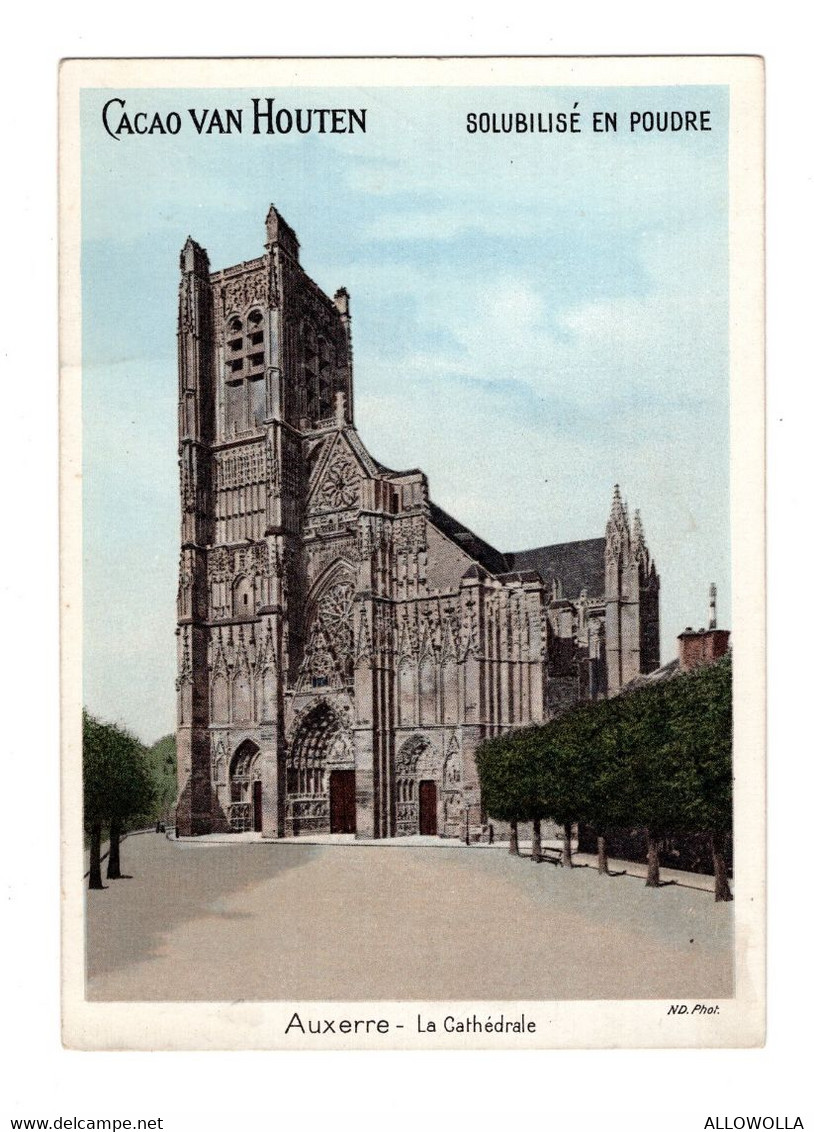 13584" AUXERRE-LA CATHEDRALE - CACAO VAN HOUTEN " Cm. 14 X 10 - Van Houten