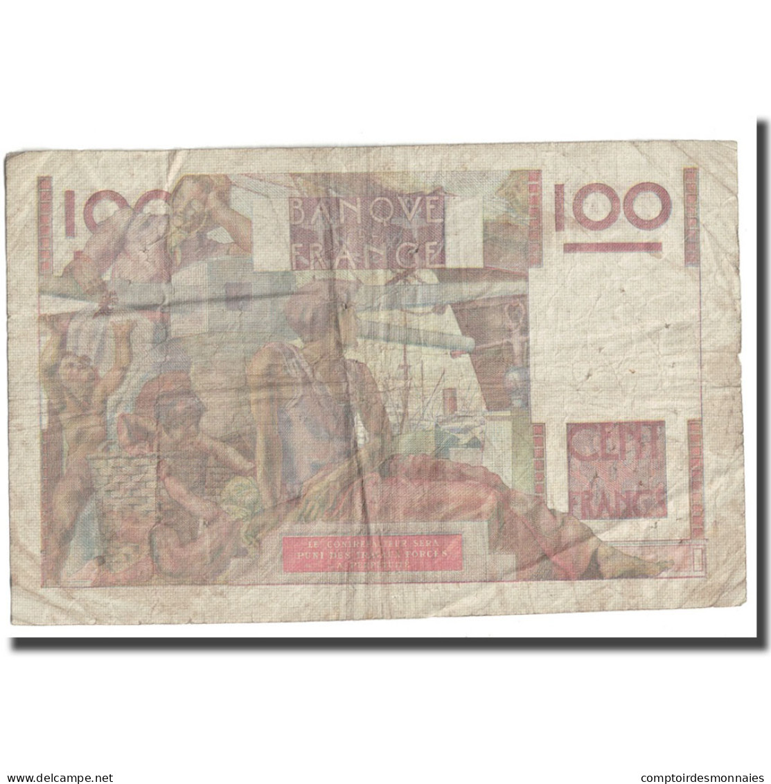 France, 100 Francs, Jeune Paysan, 1952, 1952-02-07, B, Fayette:28.31, KM:128d - 100 F 1945-1954 ''Jeune Paysan''