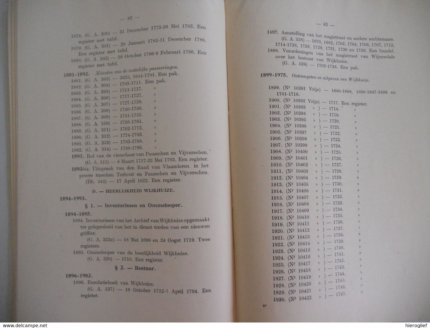 inventaris vh archief vh LAND VAN WIJNENDALE en zijn toebehooren door Dr. Jos De Smet Torhout Staatsarchief Brugge 1934