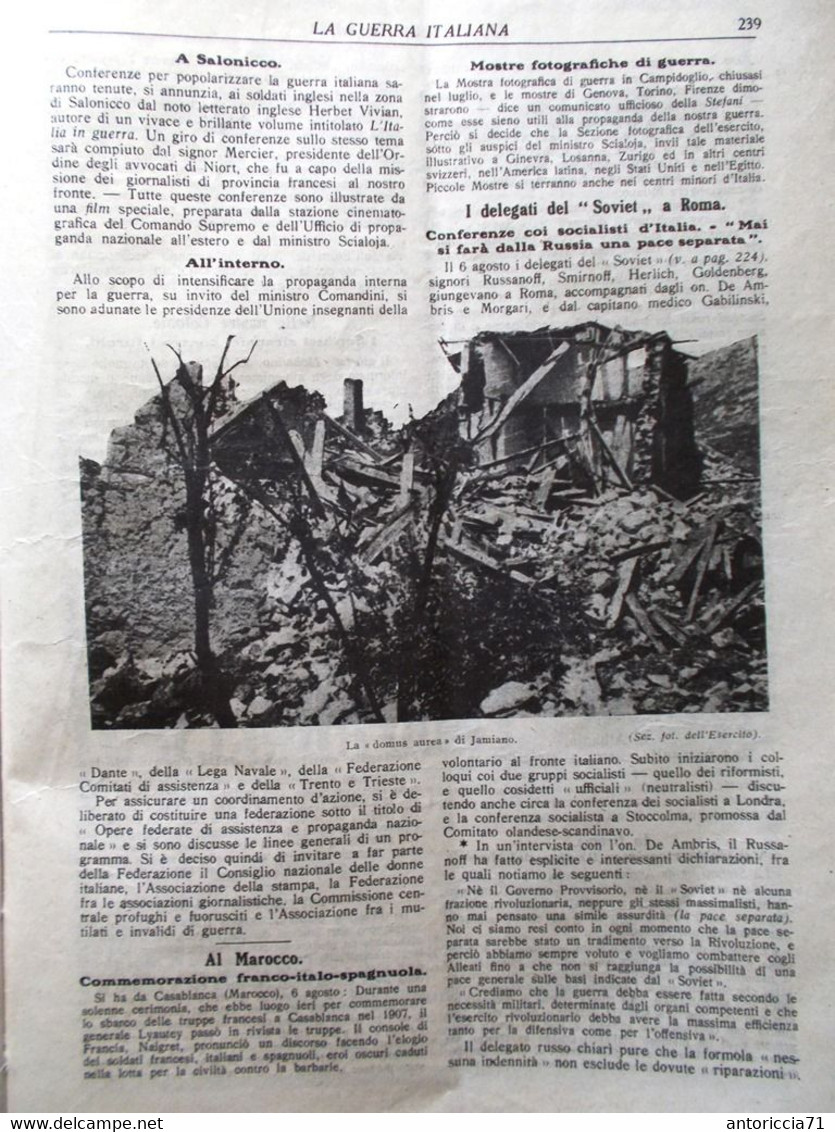 La Guerra Italiana 19 Agosto 1917 WW1 Carso Marconi Ximenes Granatieri Sardegna - Guerre 1914-18