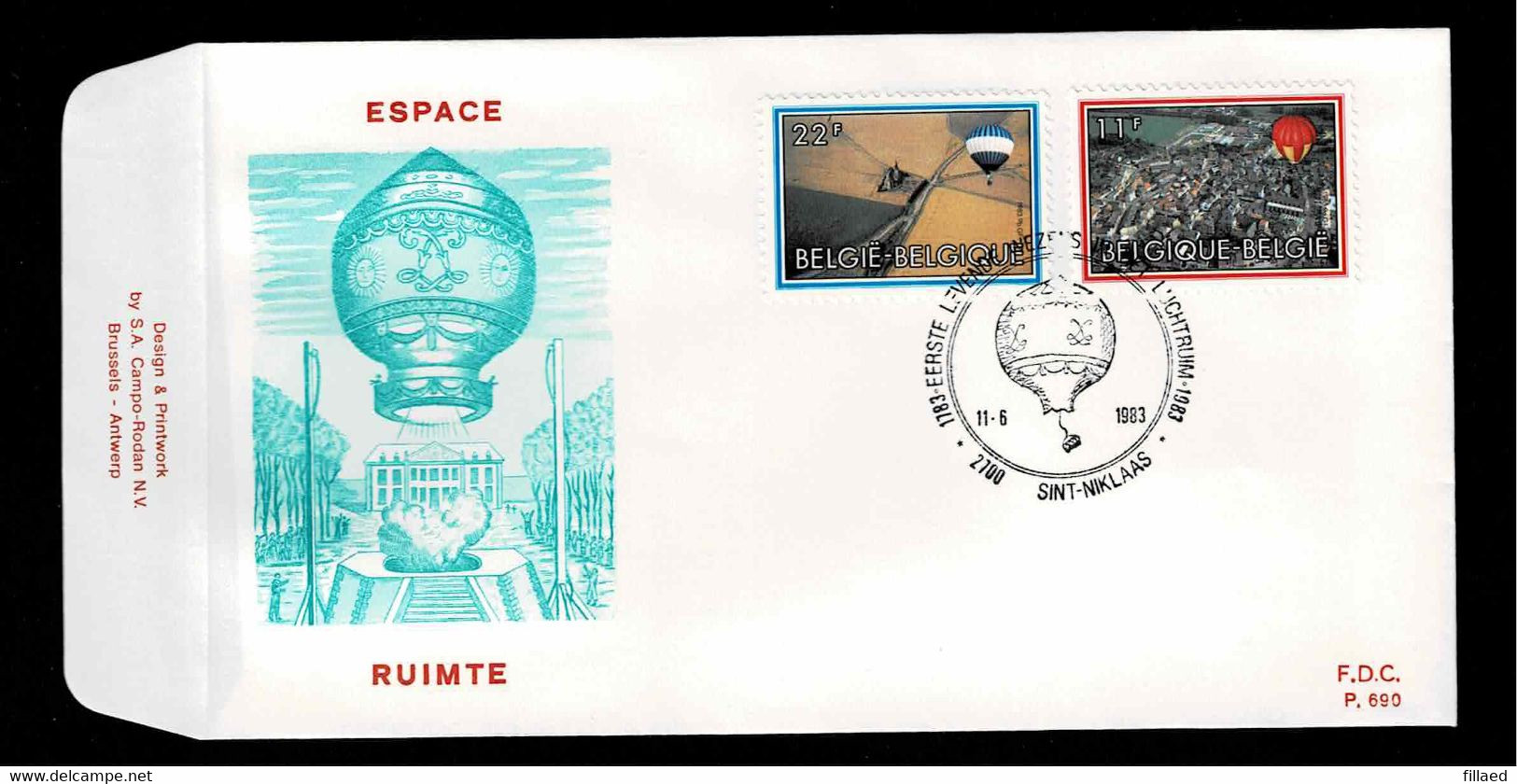 FDC :  Nr 2094/95 Stempel:  2700 Sint Niklaas - 1981-1990