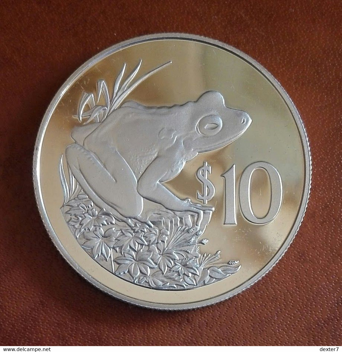 Fiji 10 Dollars Frog 1986 Elisabeth II Figi Silver Bullion PROOF - Fidschi