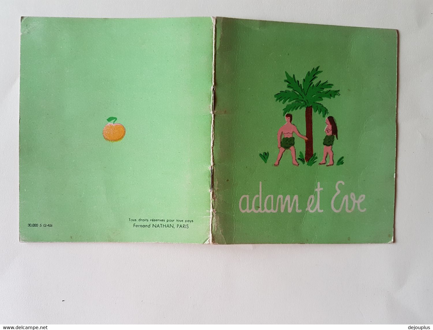 LIVRE  ENFANT   ADAM  ET  EVE   NATHAN  PARIS - Other & Unclassified