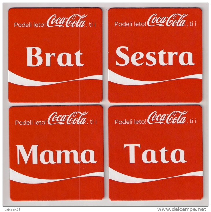 COCA COLA 4 Different  New Coasters From Serbia - Sottobicchieri Di Birra