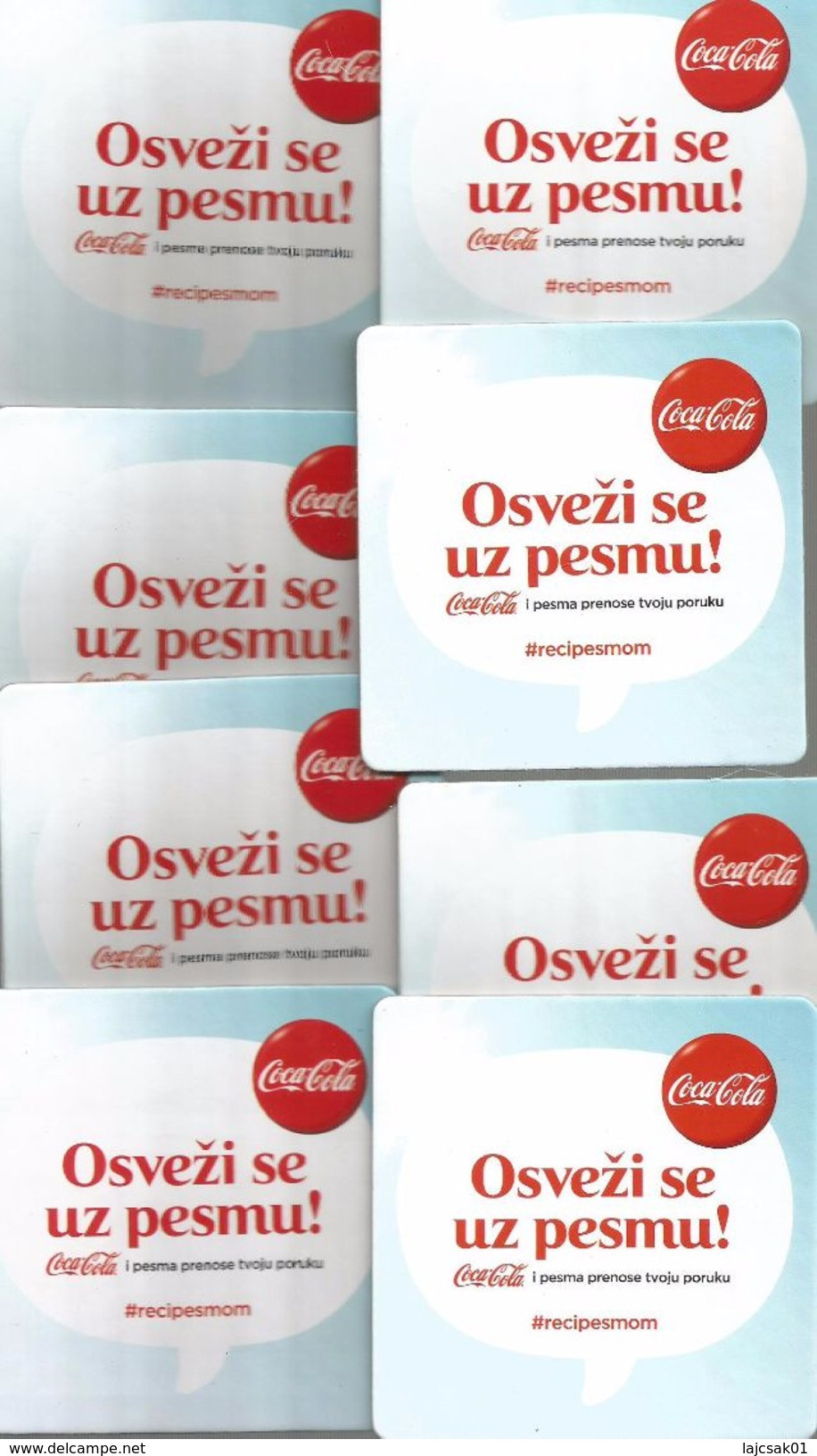 8 Different Coca Cola Coasters From Serbia - Sottobicchieri Di Birra