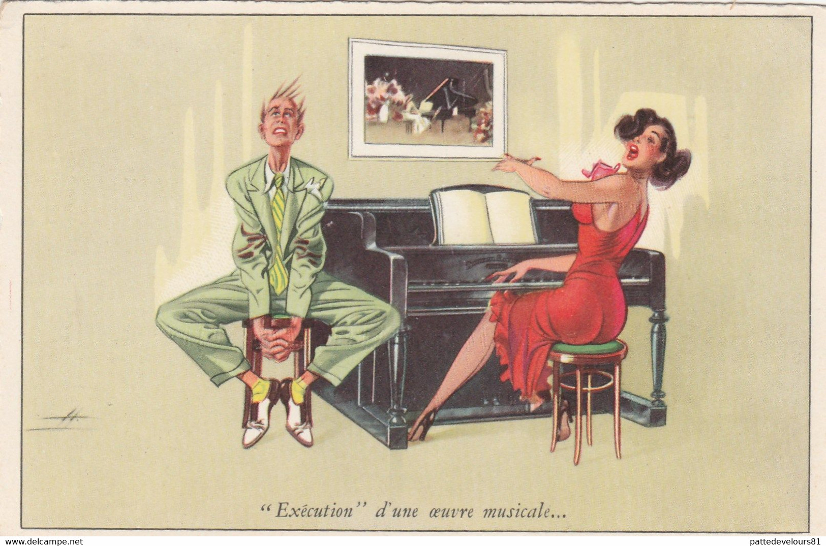 CPSM Dentelée Pin-up Sexy Glamour Cantatrice Piano Pianiste Oeuvre Musicale Illustrateur HOLZER Série 805 - Holzer, Adi