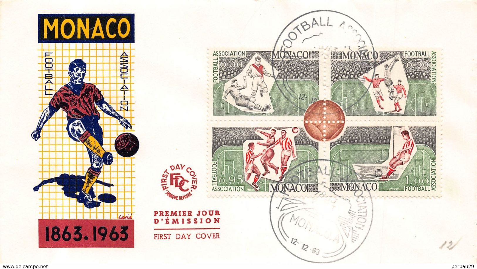 MONACO -  LOT De 2  Enveloppes Premier Jour " FOOTBALL  " 1963 - FDC