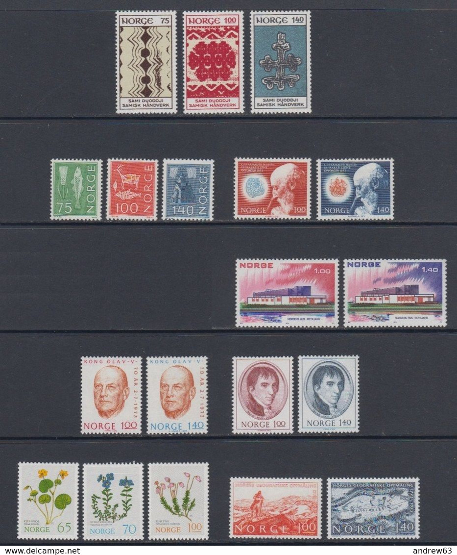 NORVEGIA - Norge - Norwegen - Norway - 1973 - Annata Quasi Completa / Almost Complete Year **/MNH VF - New - Full Years