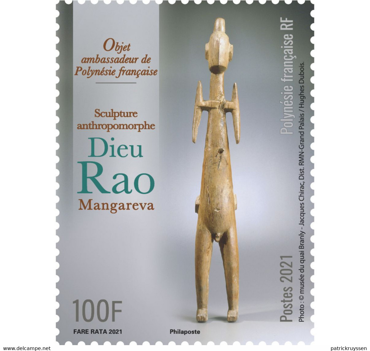 Polynesia 2021 Polynesie Dieu RAO Art Statue Sculpture Anthropomorphic 1v Mnh - Unused Stamps