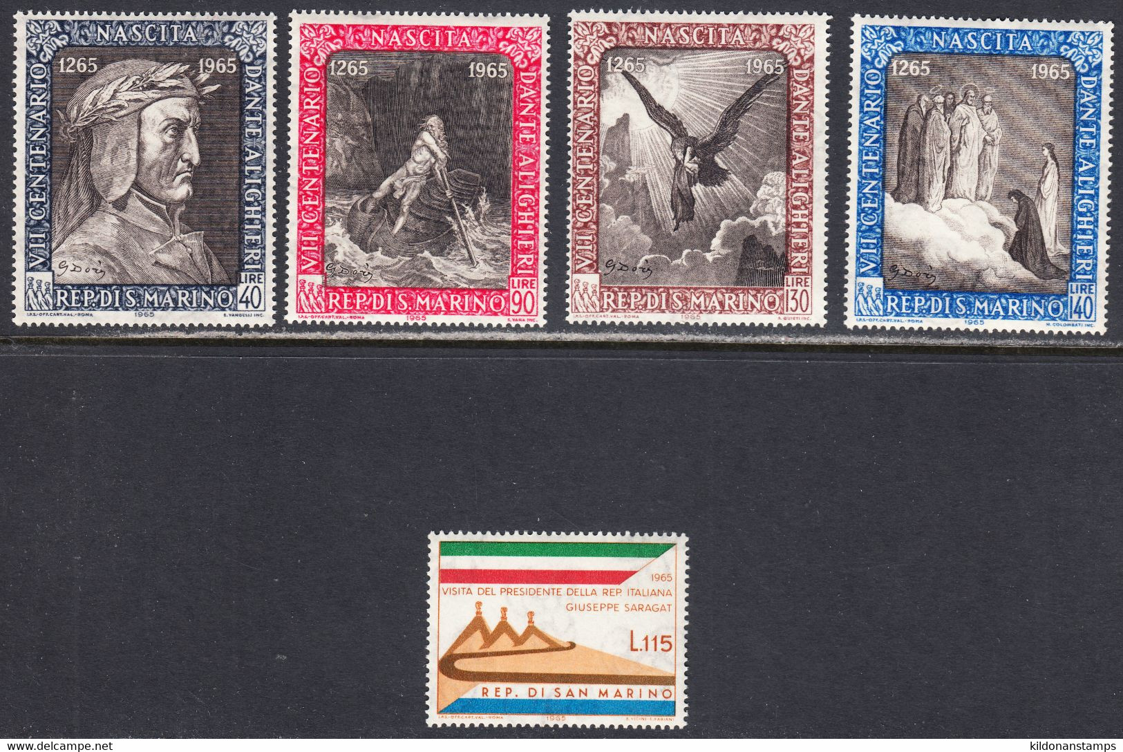 San Marino 1965 Mint No Hinge, Sc# 622-626, SG - Unused Stamps