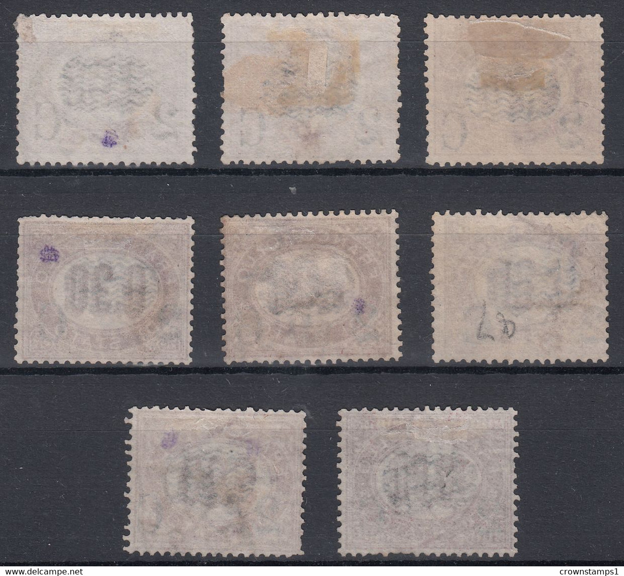 1877 ITALY OFFICIAL STAMPS SURCHARGED IN BLUE (YVERT# 25-32) USED FINE - Officials
