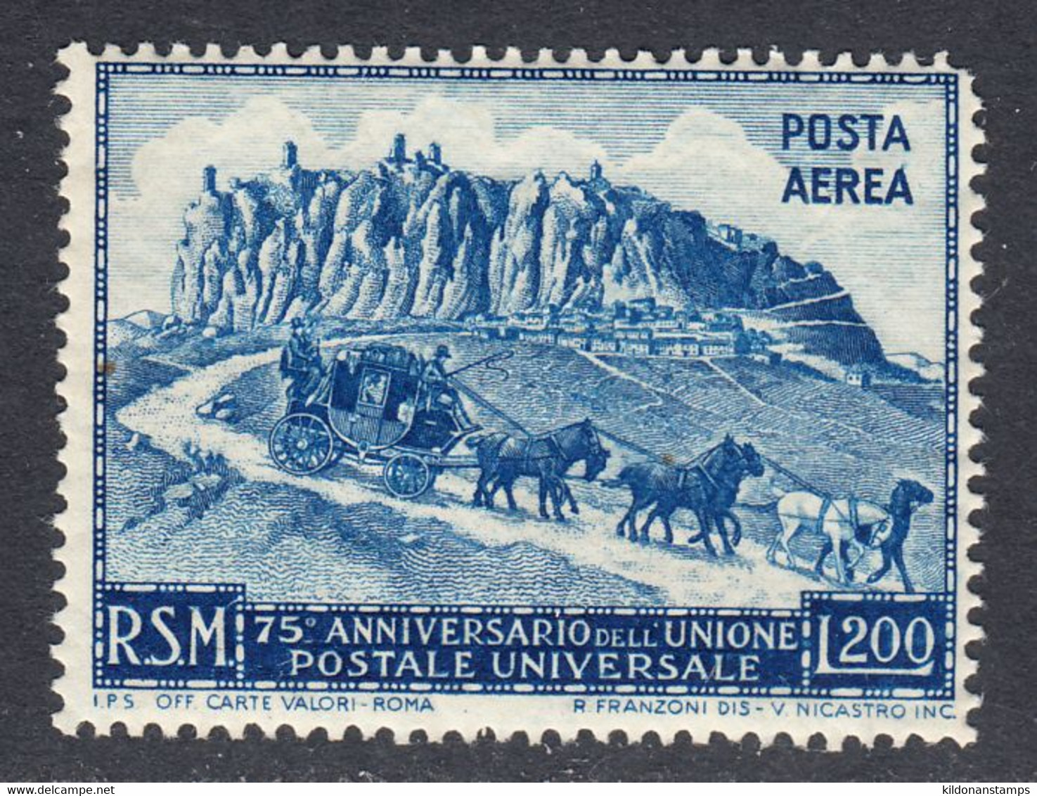 San Marino 1950 Mint No Hinge, Sc# C62, SG - Luftpost