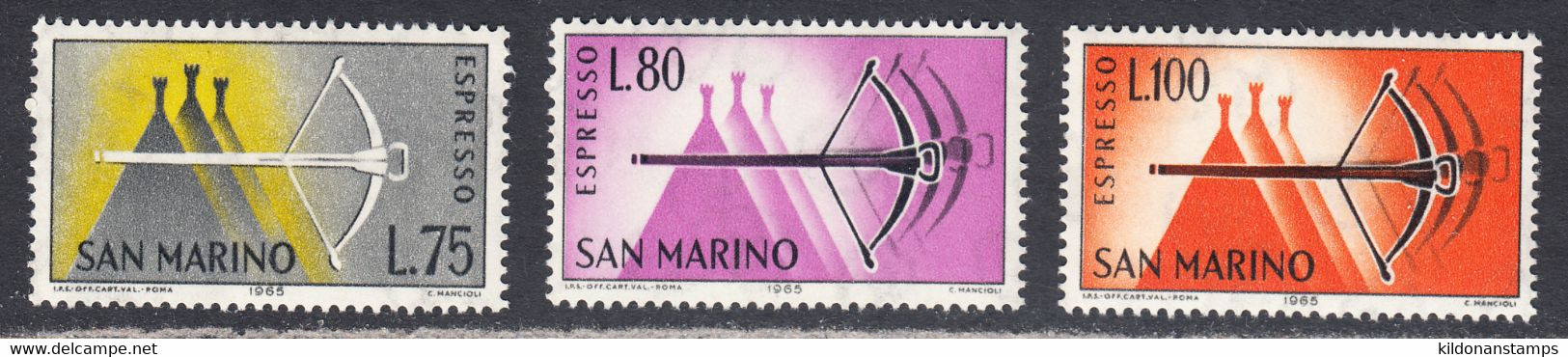 San Marino 1966 Express Letter, Mint No Hinge, Sc# E28-E30, SG - Express Letter Stamps