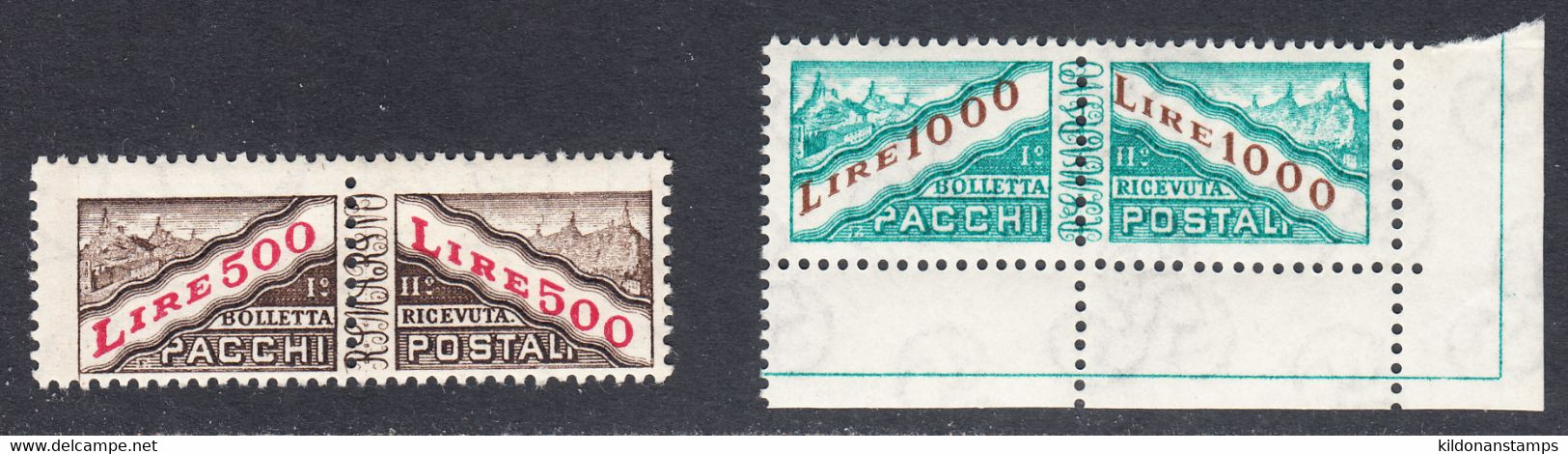 San Marino 1965 Parcel Post, Mint No Hinge, Sc# Q40-Q41, SG - Parcel Post Stamps