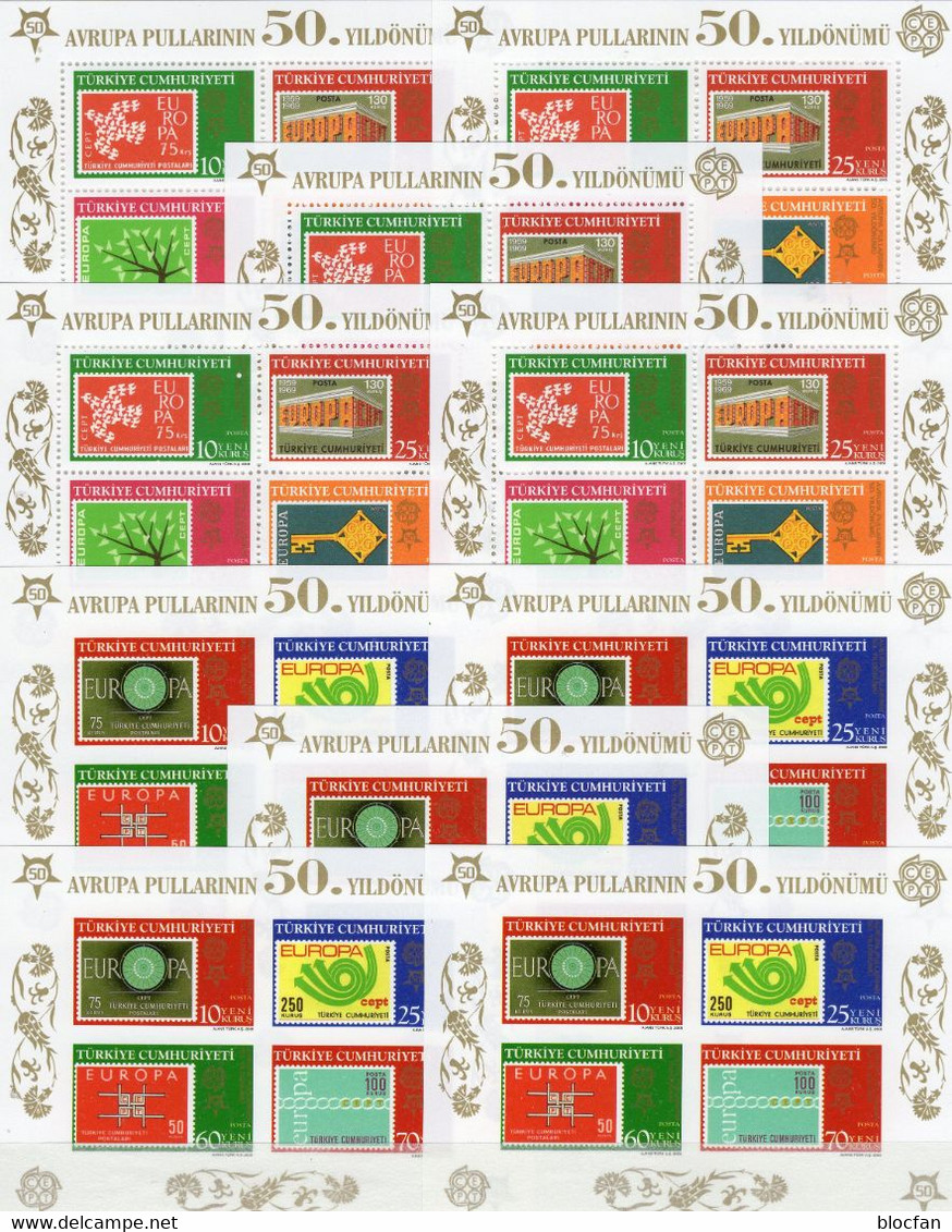 EUROPE 2005 Türkei Block 58B+59A ** 125€ 2x5 Blöcke Hoja M/s Bloque Blocs 50 Years CEPT Stamp On Stamps Sheets Bf EUROPA - Sammlungen