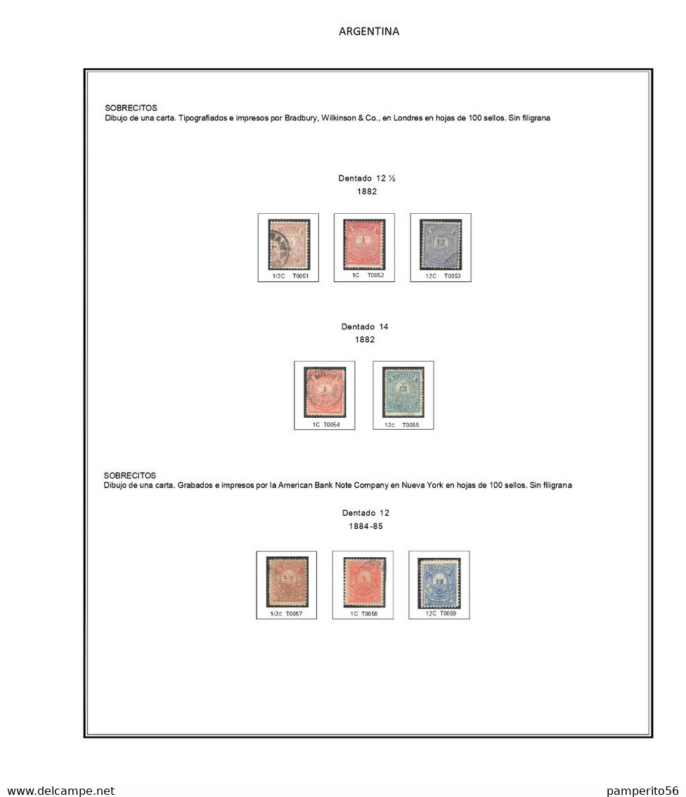 ARGENTINA - ALBUM PARA IMPRIMIR * HOJAS AJUSTADAS A 27x31 Cm TIPO HOJAS VK 1858-1990 - Lots & Serien