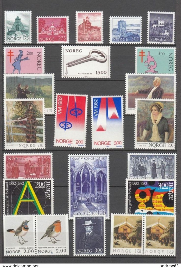 NORVEGIA - Norge - Norwegen - Norway - 1982 - Annata Quasi Completa / Almost Complete Year **/MNH VF - New - Full Years