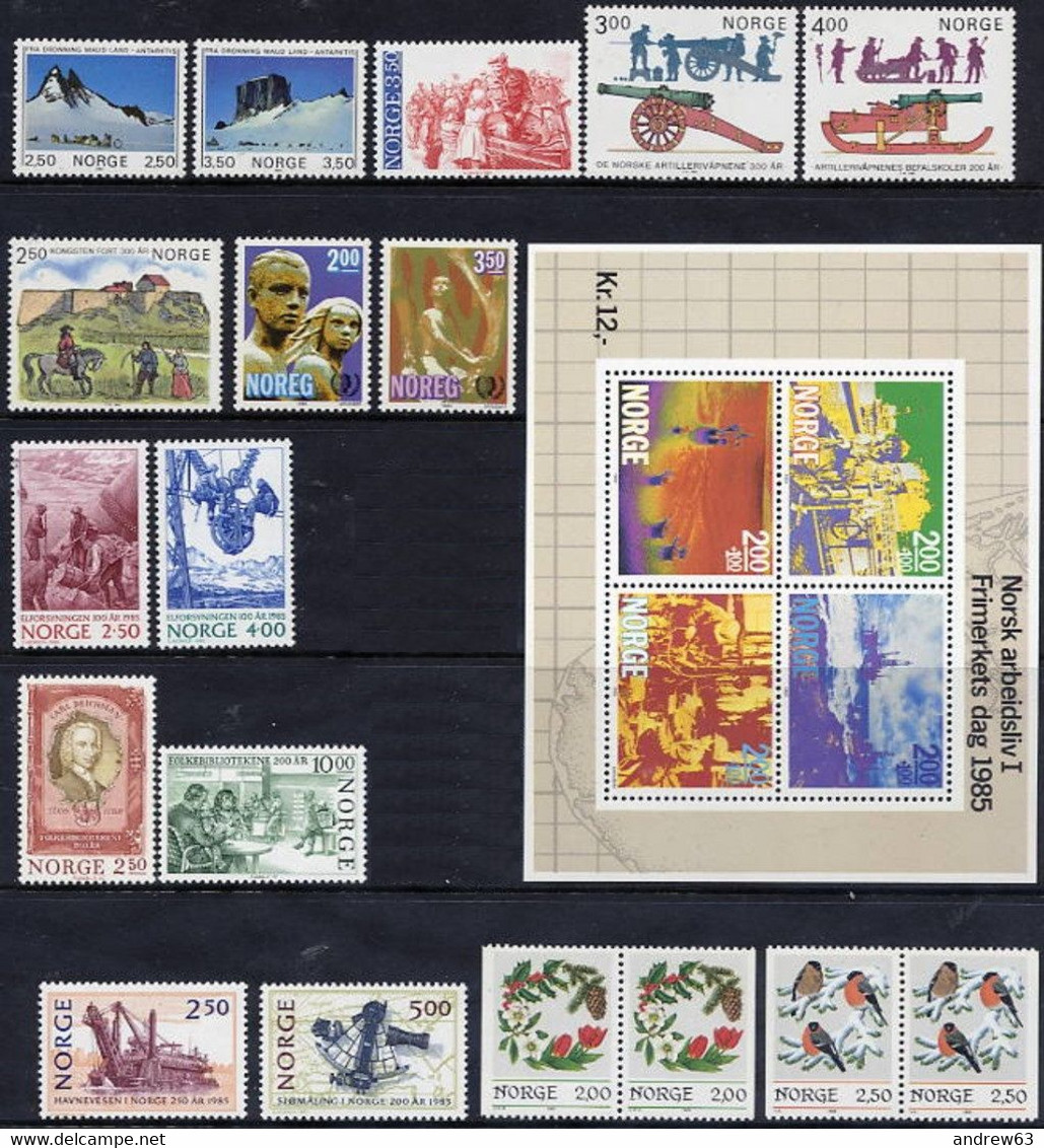 NORVEGIA - Norge - Norwegen - Norway - 1985 - Annata Quasi Completa / Almost Complete Year **/MNH VF - New - Full Years