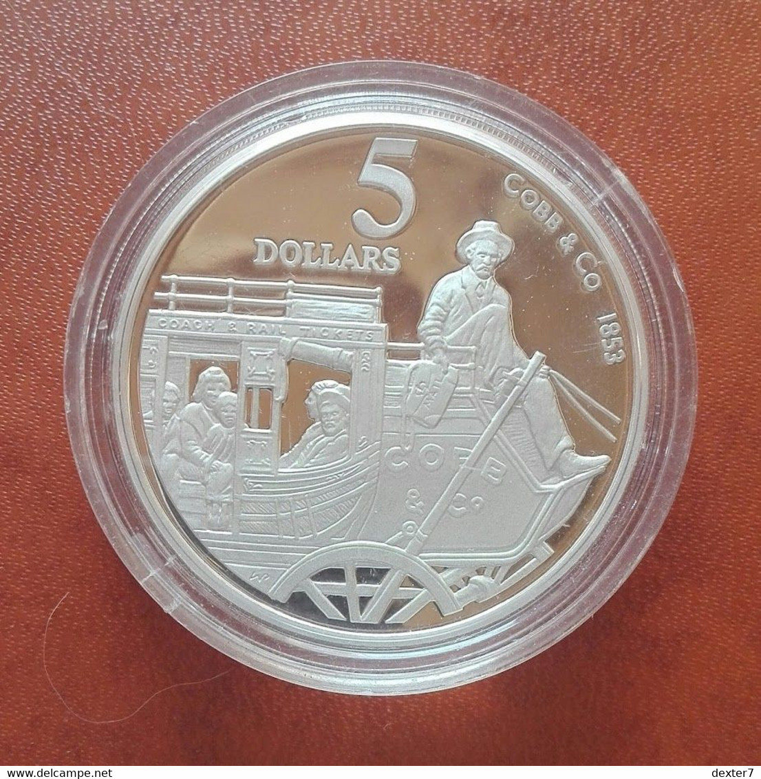 Australia 5 Dollars 1995 Elizabeth II Cobb & Co Silver 925 35,80 Gr - Elisabetta Diligenza Argento - 5 Dollars