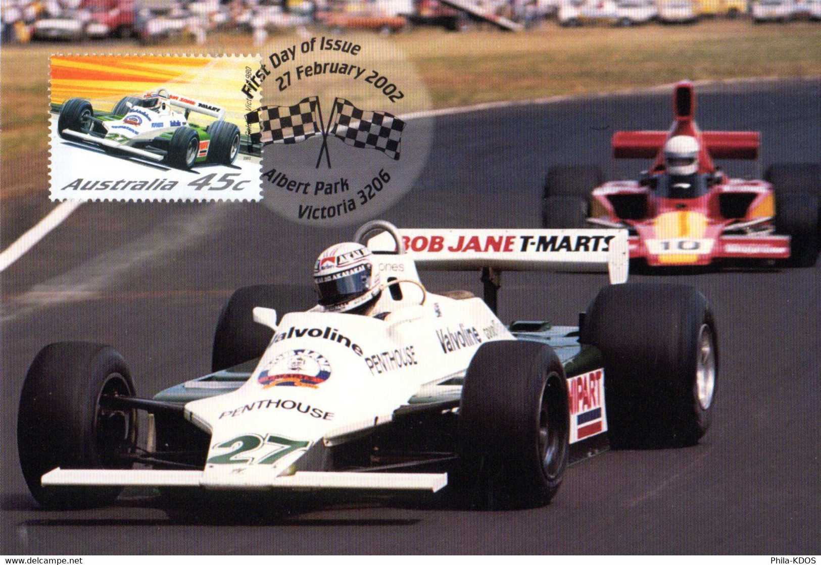 &#9989; " ALAN JONES / WILLIAMS " Sur Carte Maximum Et PAP Neuf D'Australie De 2002. Parfait état. CM - Auto's