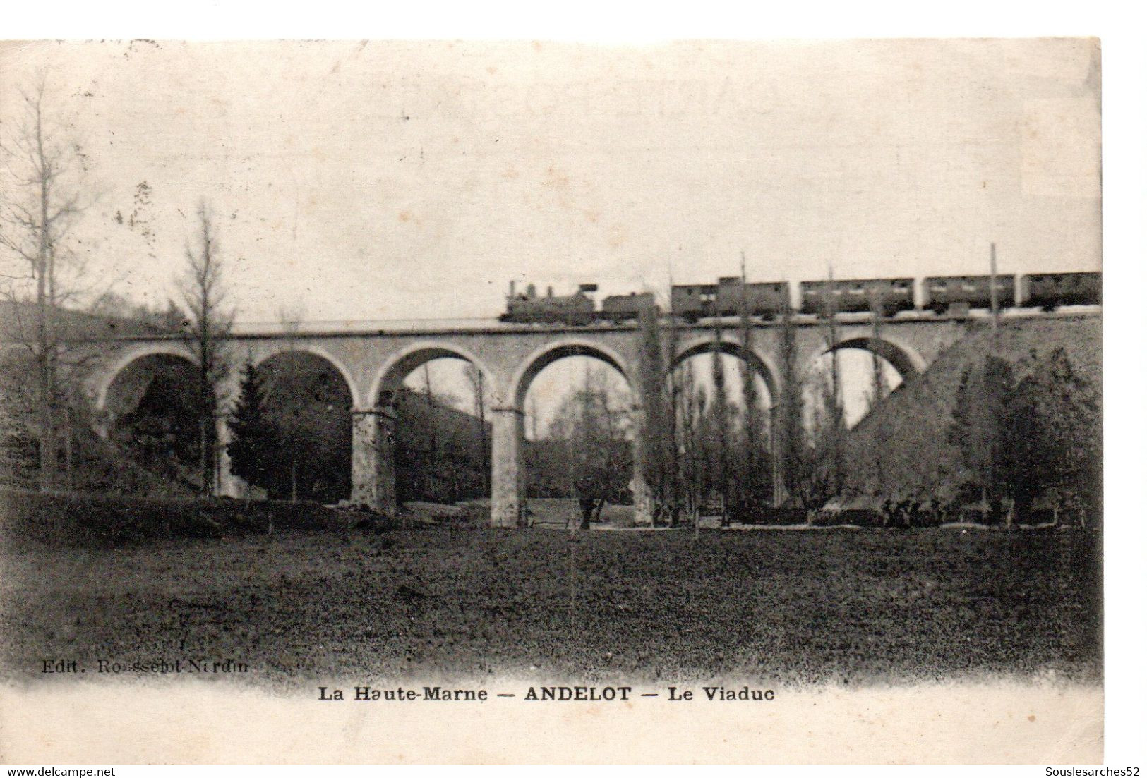 CPA ANDELOT (52) - Le Viaduc - Avec Train - Dos Vert - Postée En 1929 - Bon état - Andelot Blancheville