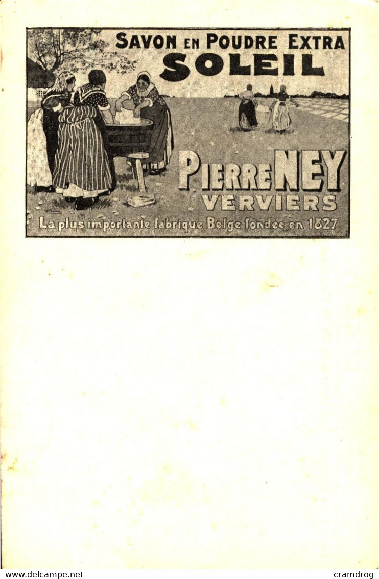 Liège Exposition Universelle 1905 - Verso : Publicité Savon Soleil- Pierre Ney - Verviers - 2 Scans - Luik