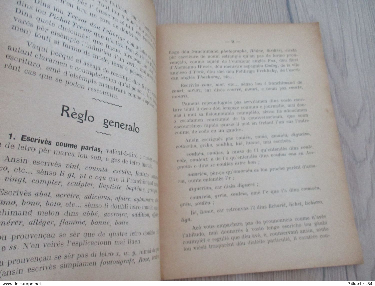 Provençal Mistral L'Oourtougrafi Prouvençalo Juli Rounjat 1937 31 pages