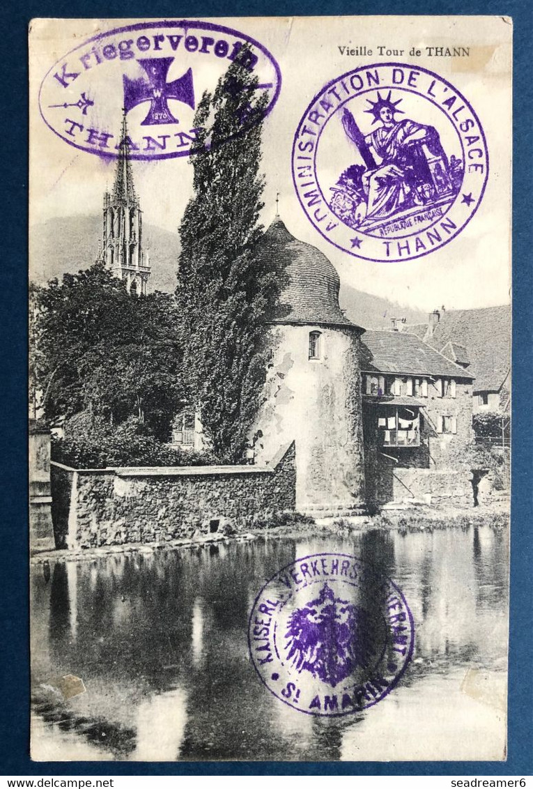 Alsace Lorraine Carte La Tour De Thann Differents Cachet De Mairie Et Administration Du 10 Jun 1915 - Autres & Non Classés